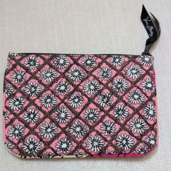 Vera Bradley Small Zipper Pouch Mocha Rouge Pattern Travel Case Bag - Picture 7 of 7